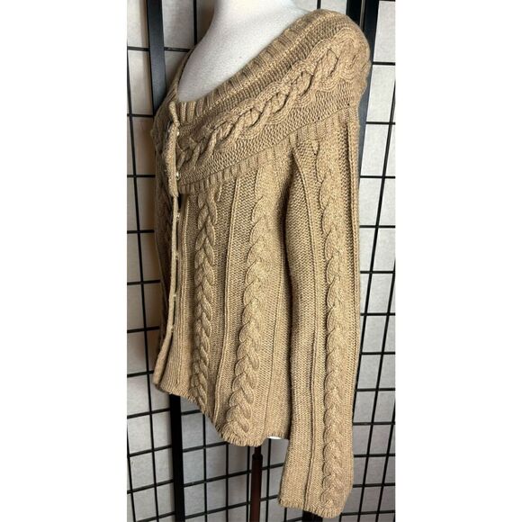 Old Navy Tan Wool Blend Button Up Sweater - Picture 3 of 6